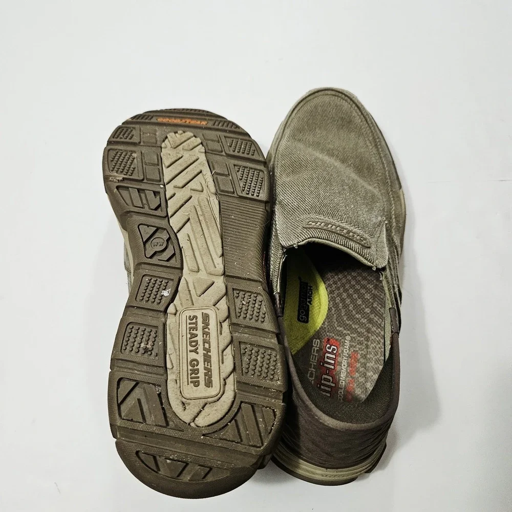 SKECHERS‎ Men's Casual Canvas Slip-Ins, Goodyear® Sole Size 12 Brown